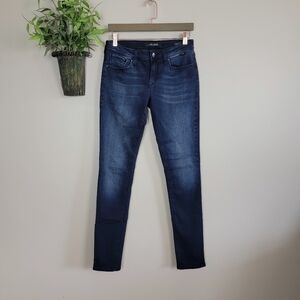 Mavi Gold Alexa Mid Rise Skinny Dark Blue Indigo Wash Stretch Jegging Jeans 27